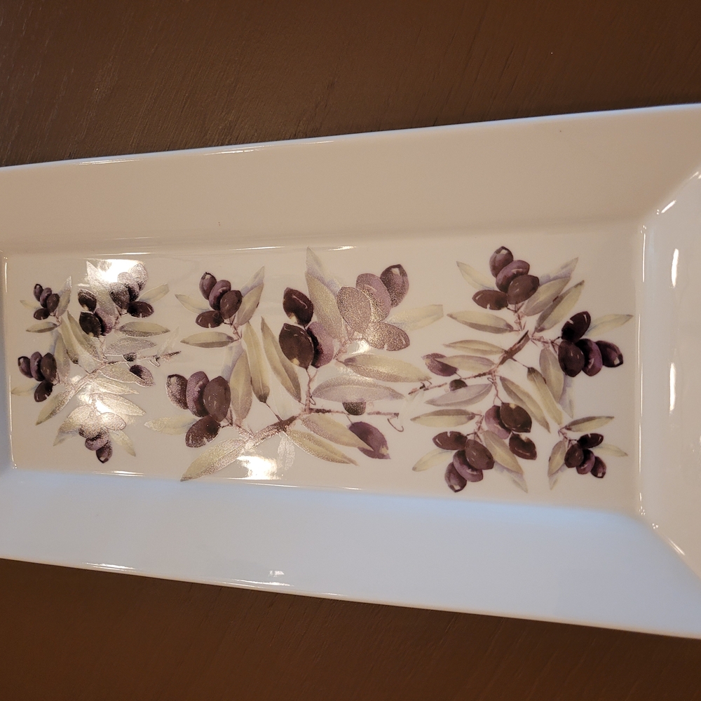 Gourmet Village Elegant Olive Design Rectangular Platter
